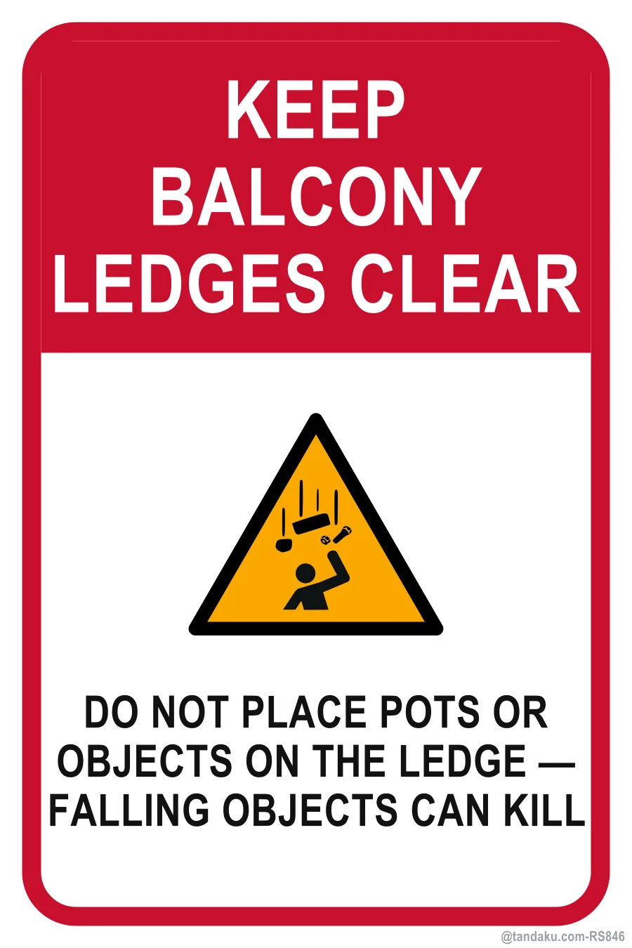 No Items On Balcony Ledge — English