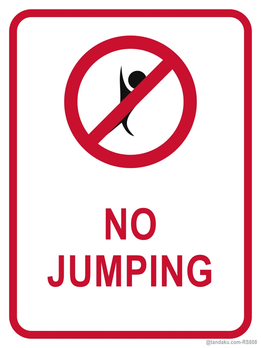 NO JUMPING — English