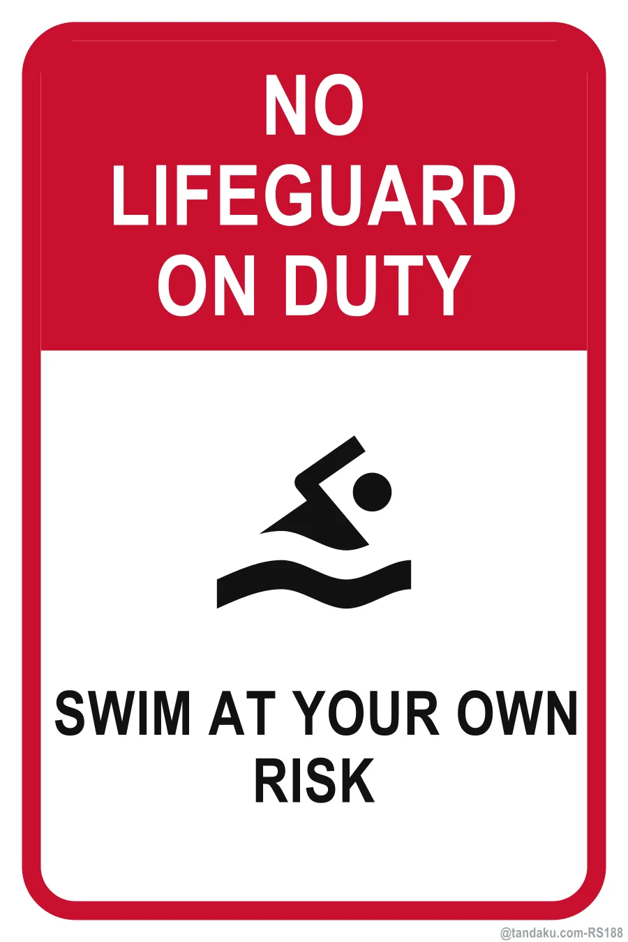 NO LIFEGUARD ON DUTY — English