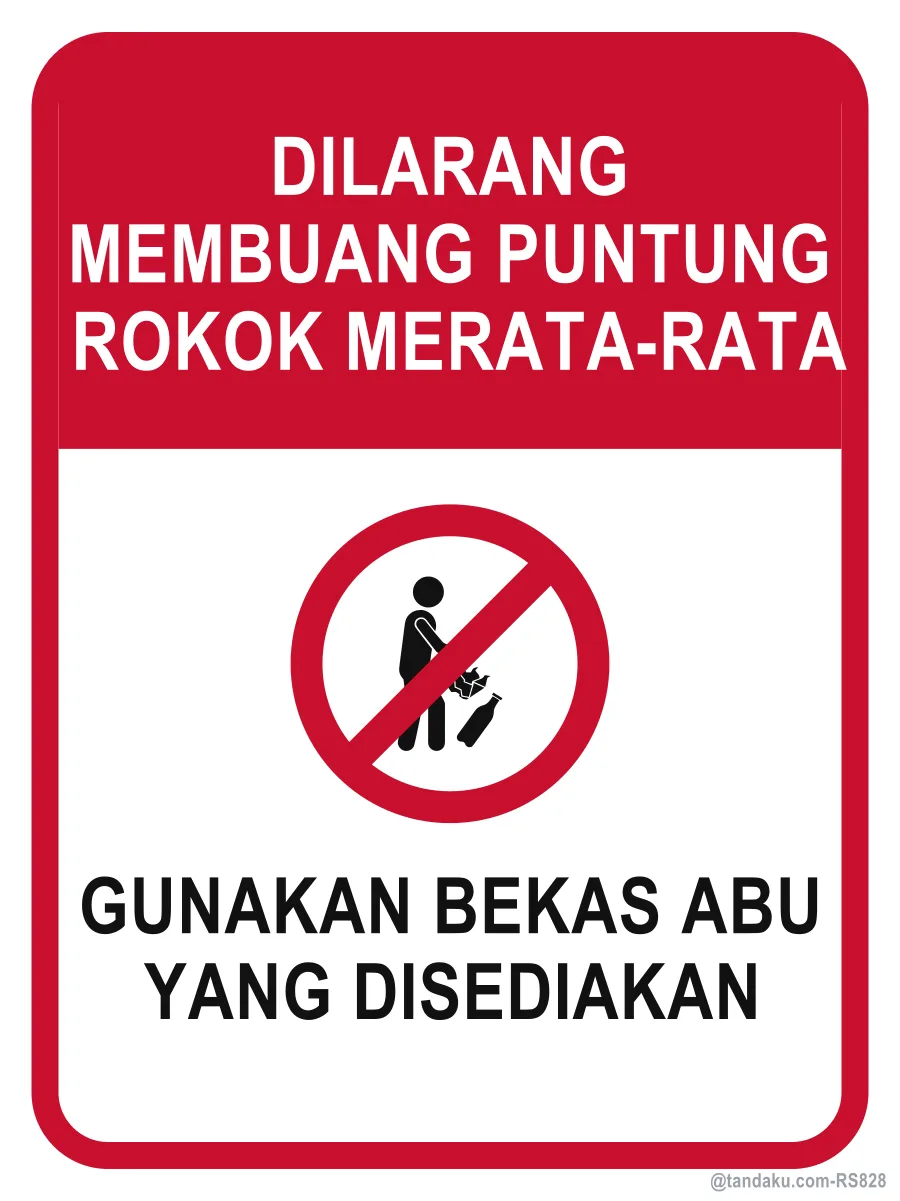 No Littering Cigarette Butts — Bahasa Malaysia