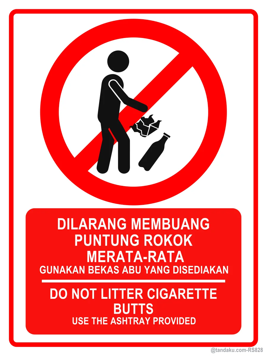 No Littering Cigarette Butts — BM + EN