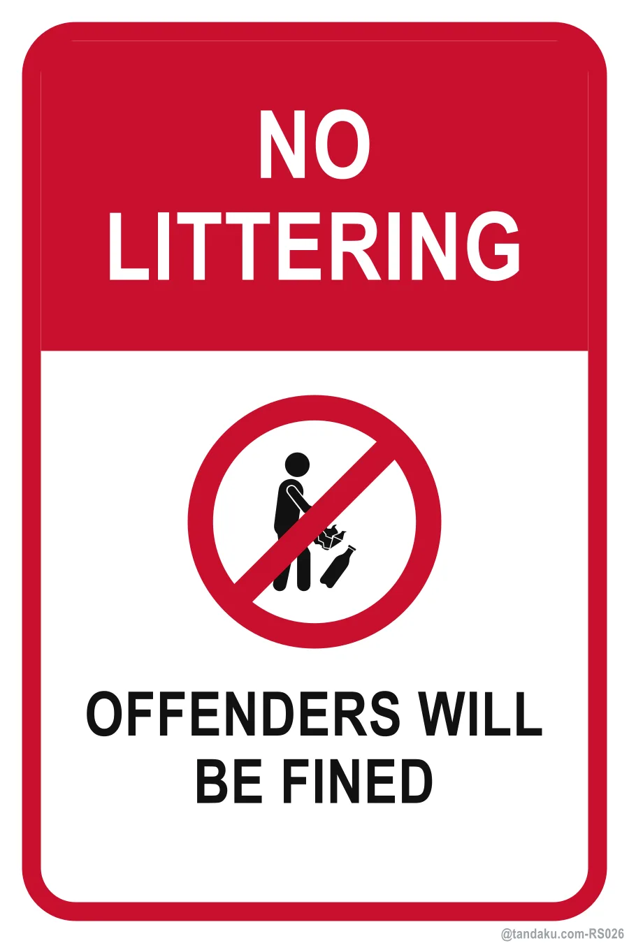 NO LITTERING — English