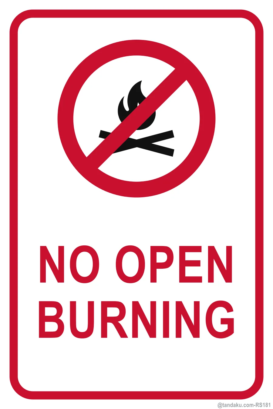 NO OPEN BURNING — English