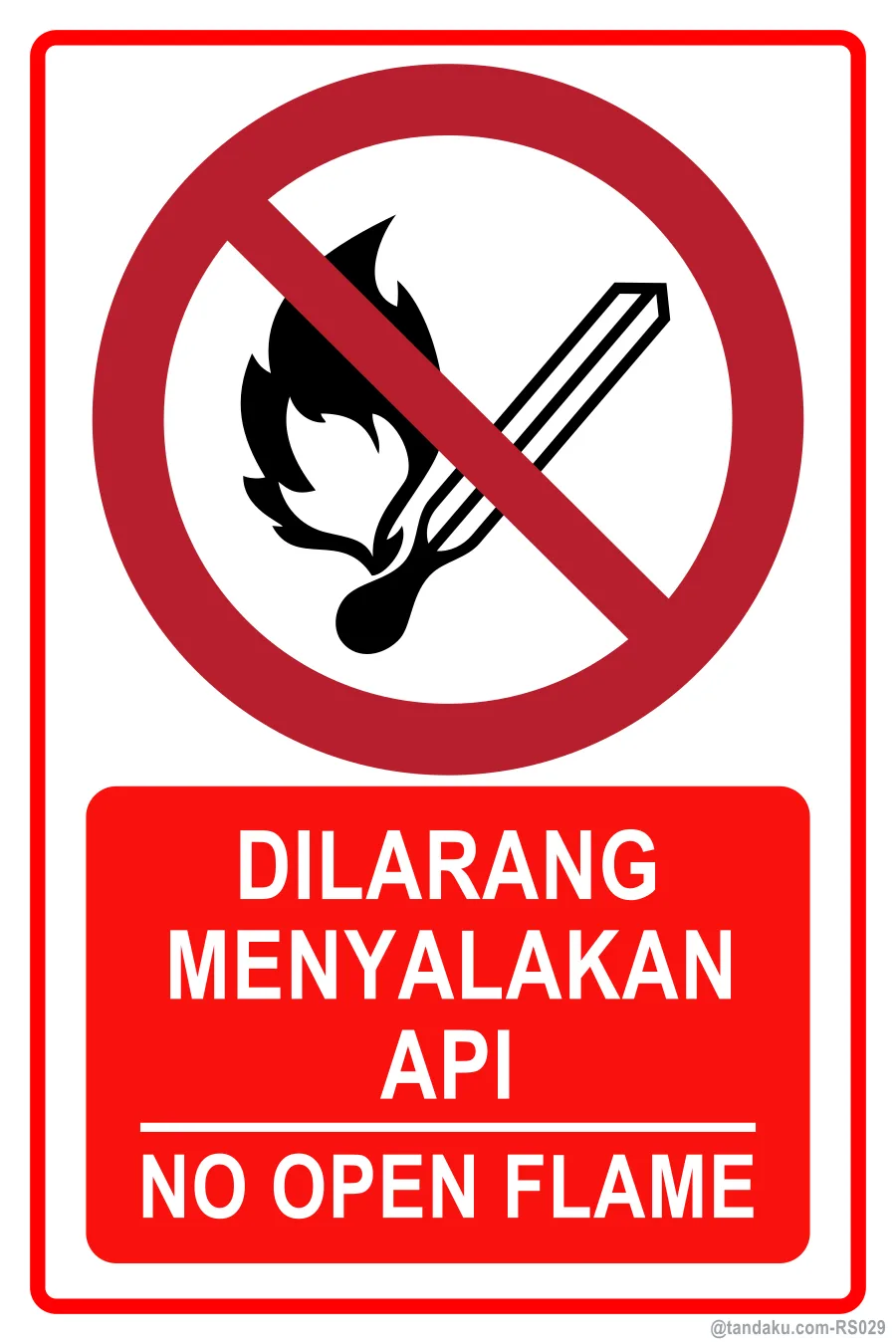 NO OPEN FLAME — BM + EN