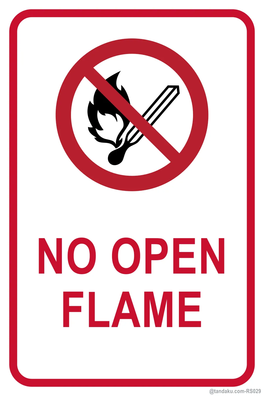 NO OPEN FLAME — English