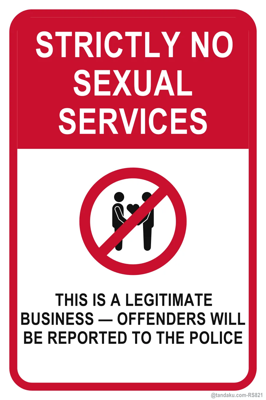 STRICTLY NO SEXUAL SERVICES — English