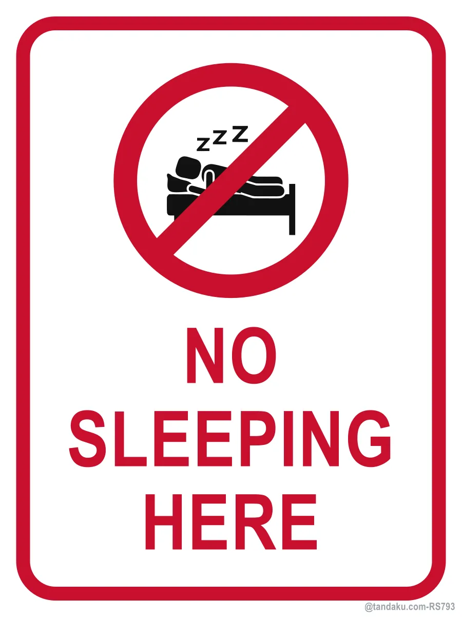 NO SLEEPING HERE — English