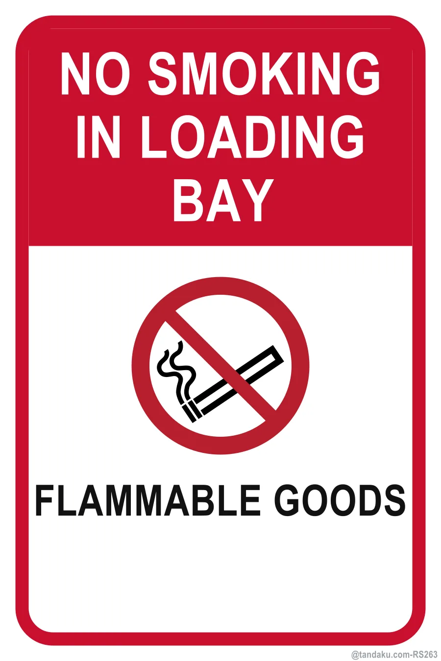 NO SMOKING IN LOADING BAY — English