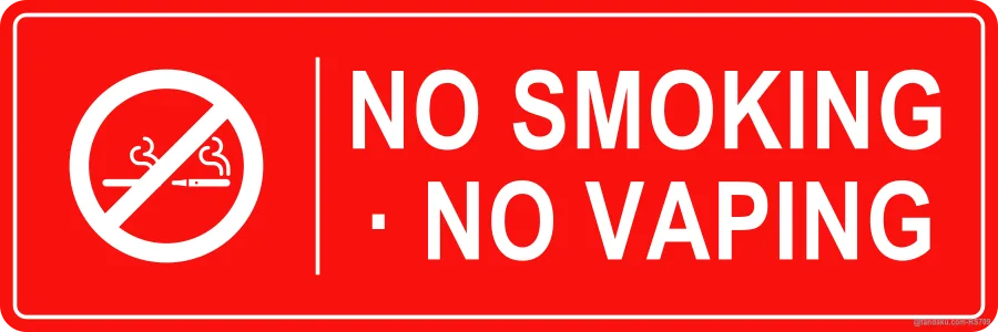 NO SMOKING · NO VAPING — English