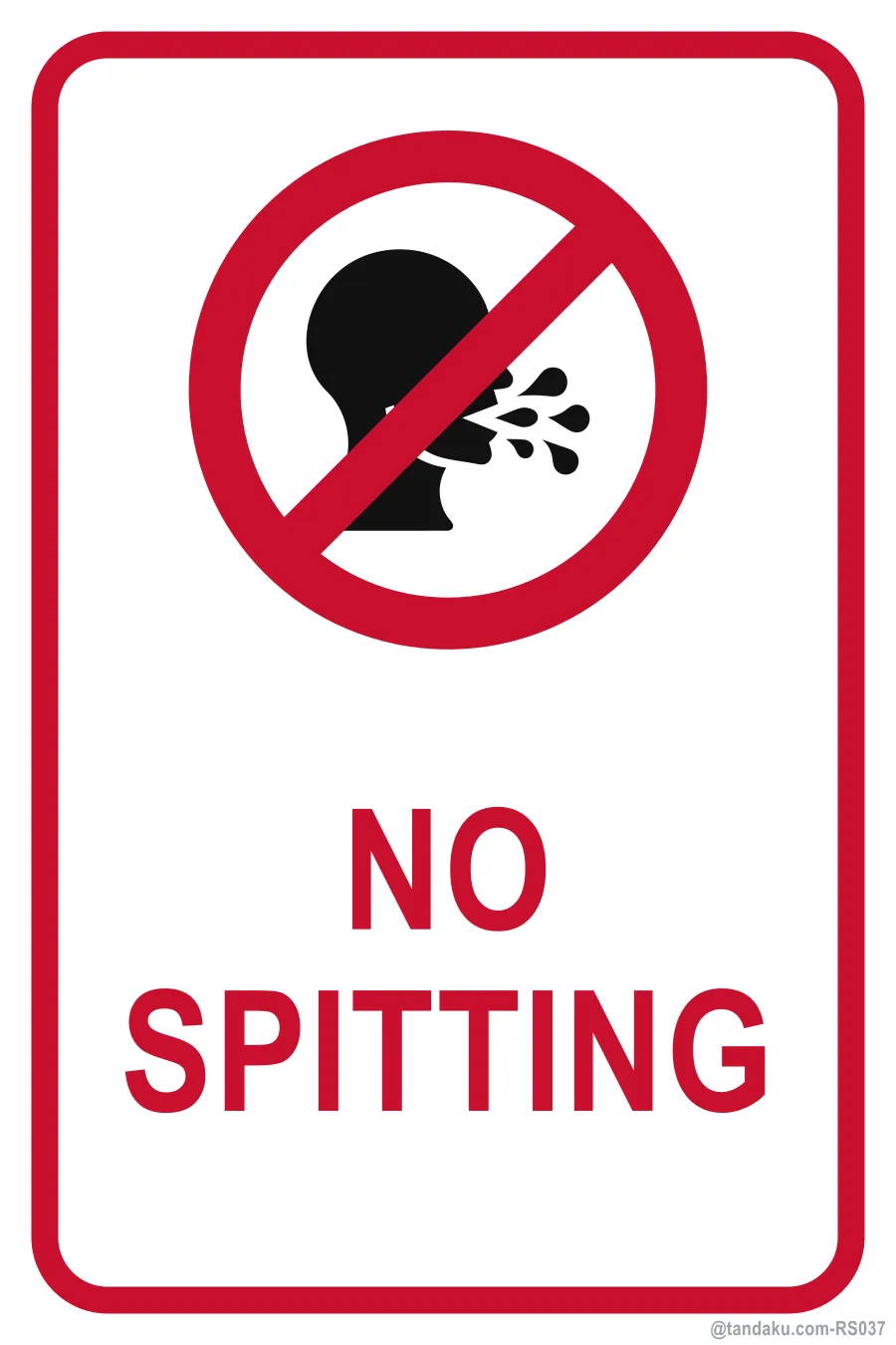 NO SPITTING — English