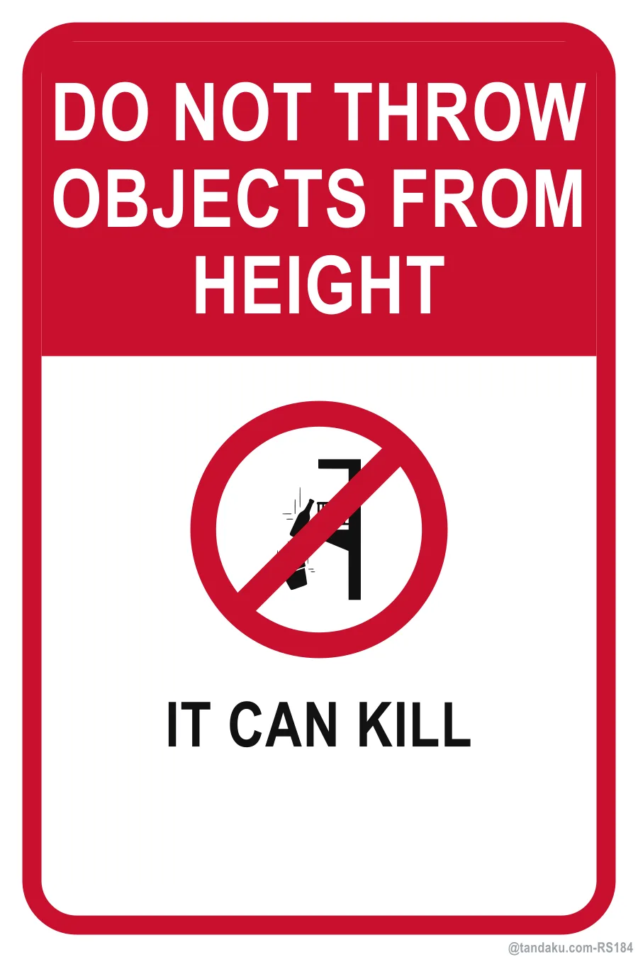DO NOT THROW OBJECTS FROM HEIGHT — English