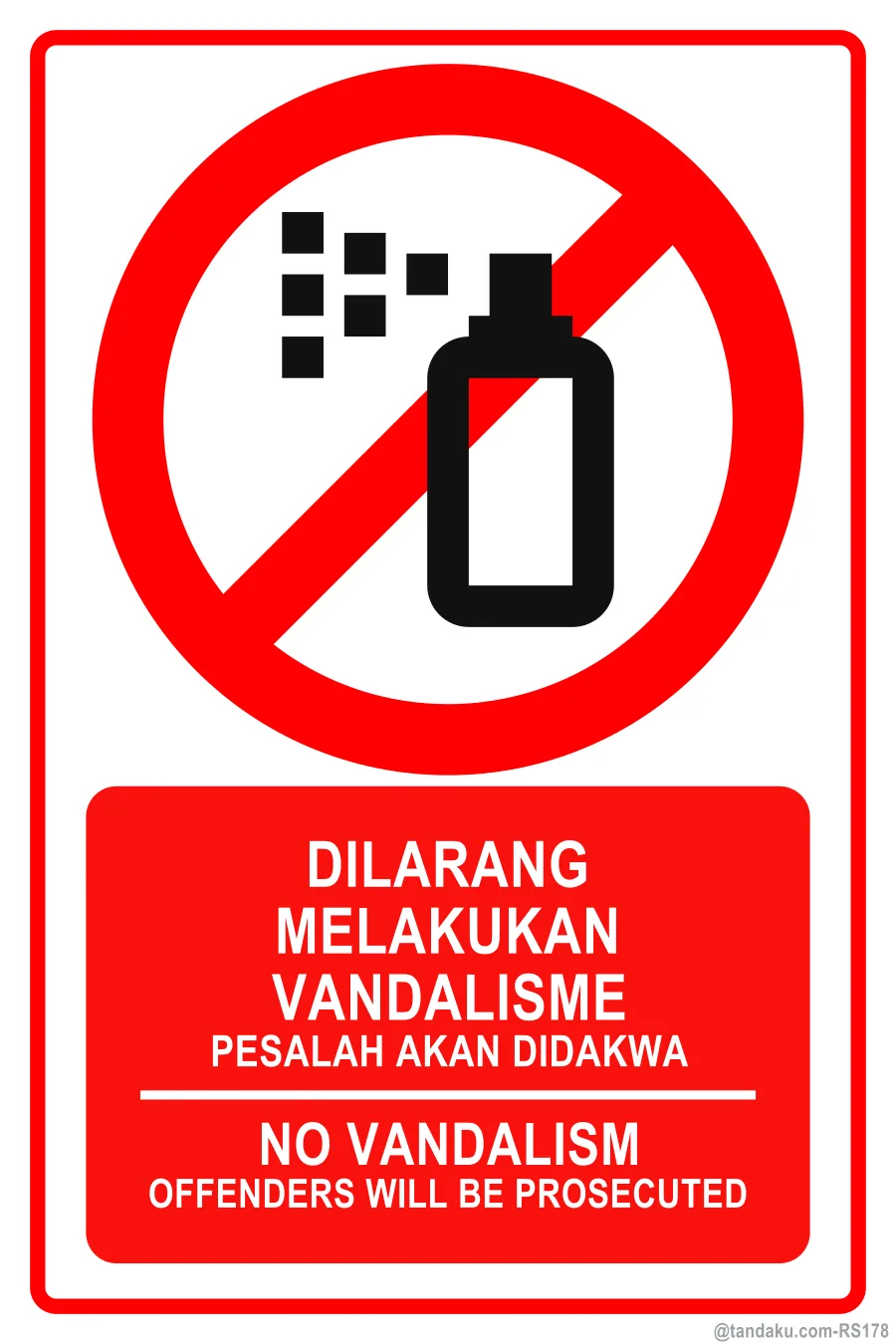 NO VANDALISM — BM + EN