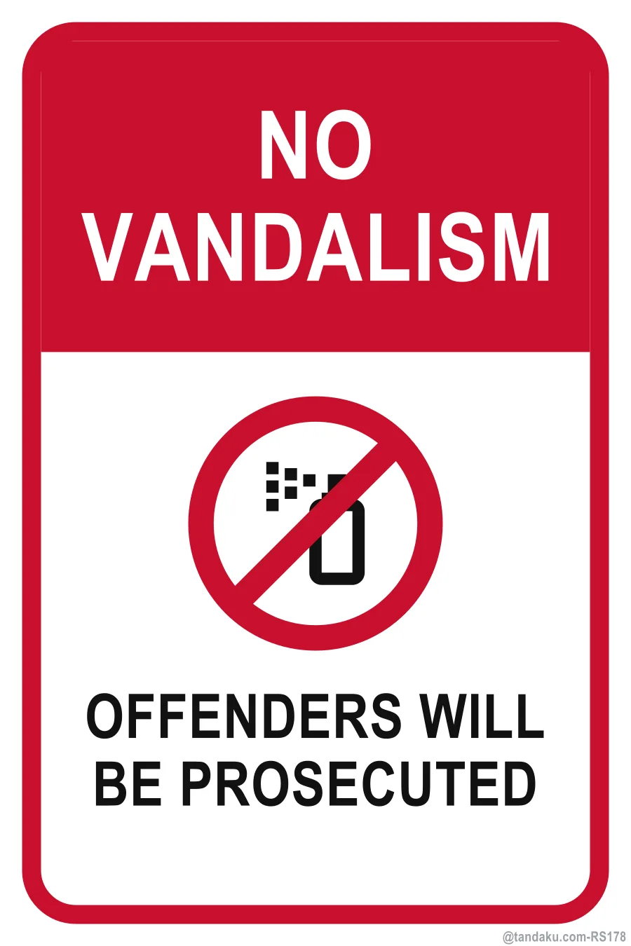 NO VANDALISM — English