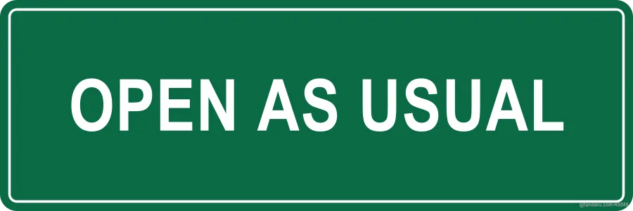 OPEN AS USUAL — English