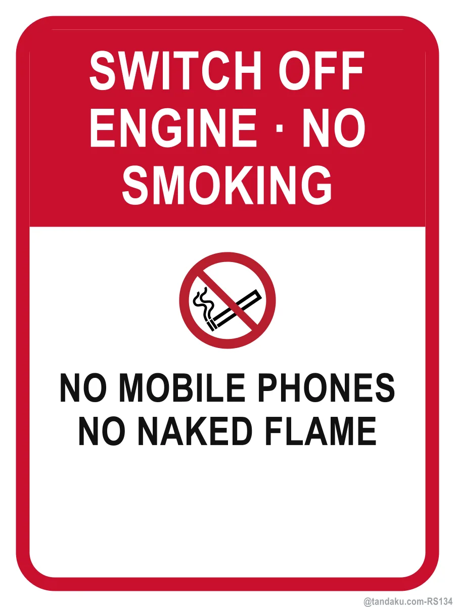 SWITCH OFF ENGINE · NO SMOKING — English