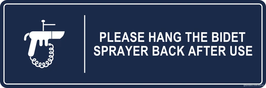 PLEASE HANG THE BIDET SPRAYER BACK AFTER USE — English