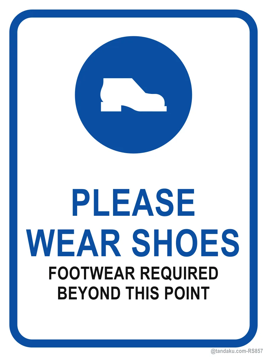 PLEASE WEAR SHOES — English