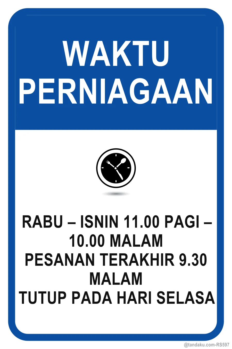Restaurant Opening Hours — Bahasa Malaysia