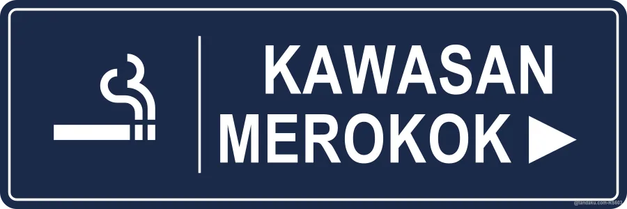 Restaurant Smoking Area Arrow Right — Bahasa Malaysia