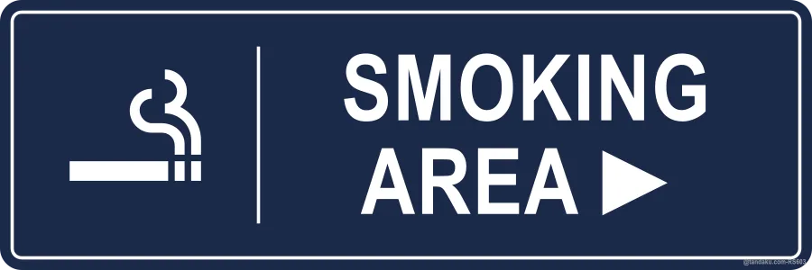 Restaurant Smoking Area Arrow Right — English