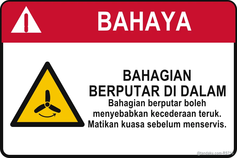 ROTATING PARTS INSIDE — Bahasa Malaysia