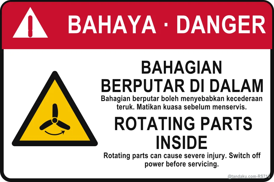 Rotating Parts Label