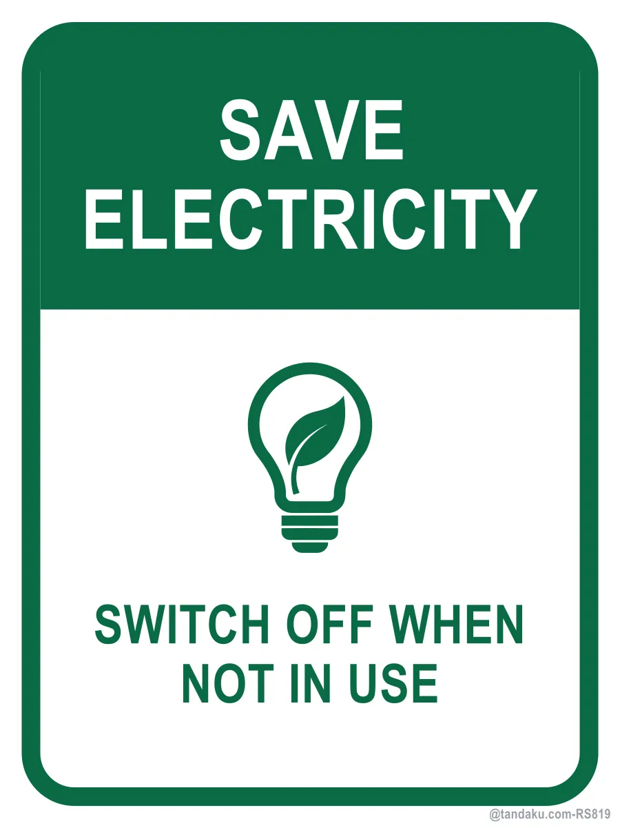 SAVE ELECTRICITY — English
