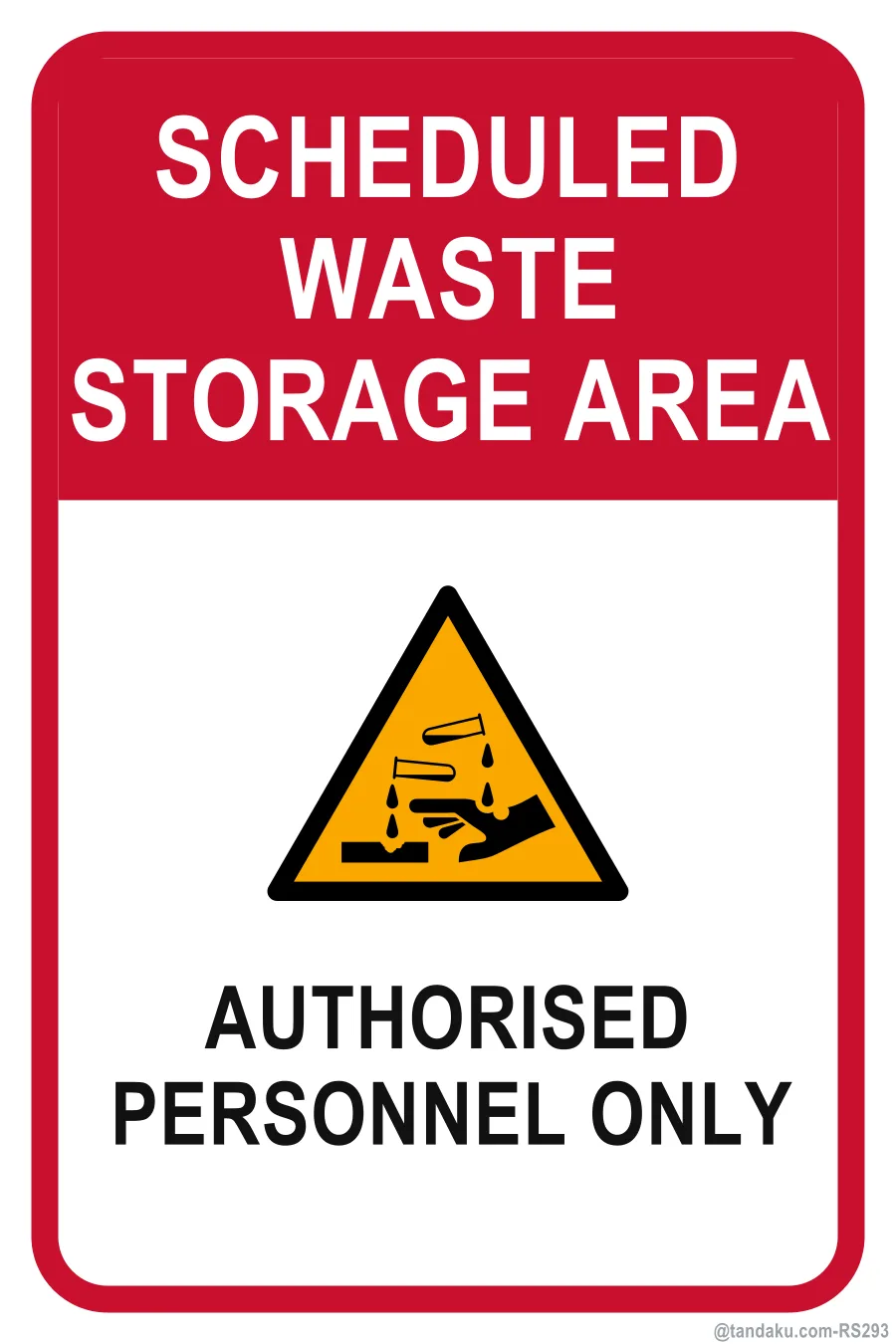 SCHEDULED WASTE STORAGE AREA — English
