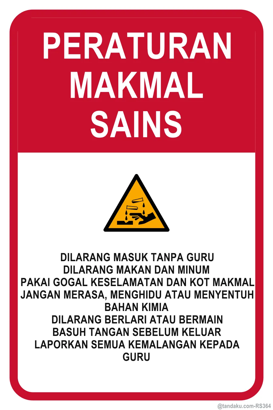 SCIENCE LABORATORY RULES — Bahasa Malaysia