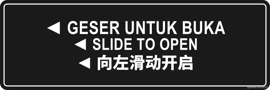 Slide To Open Left — BM + EN + 中文