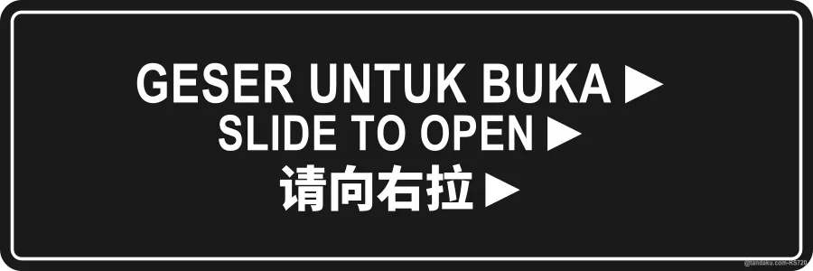 SLIDE TO OPEN ► — BM + EN + 中文