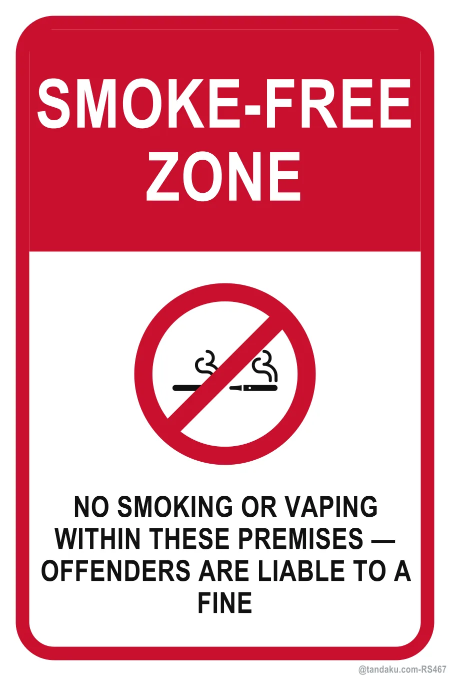 SMOKE-FREE ZONE — English