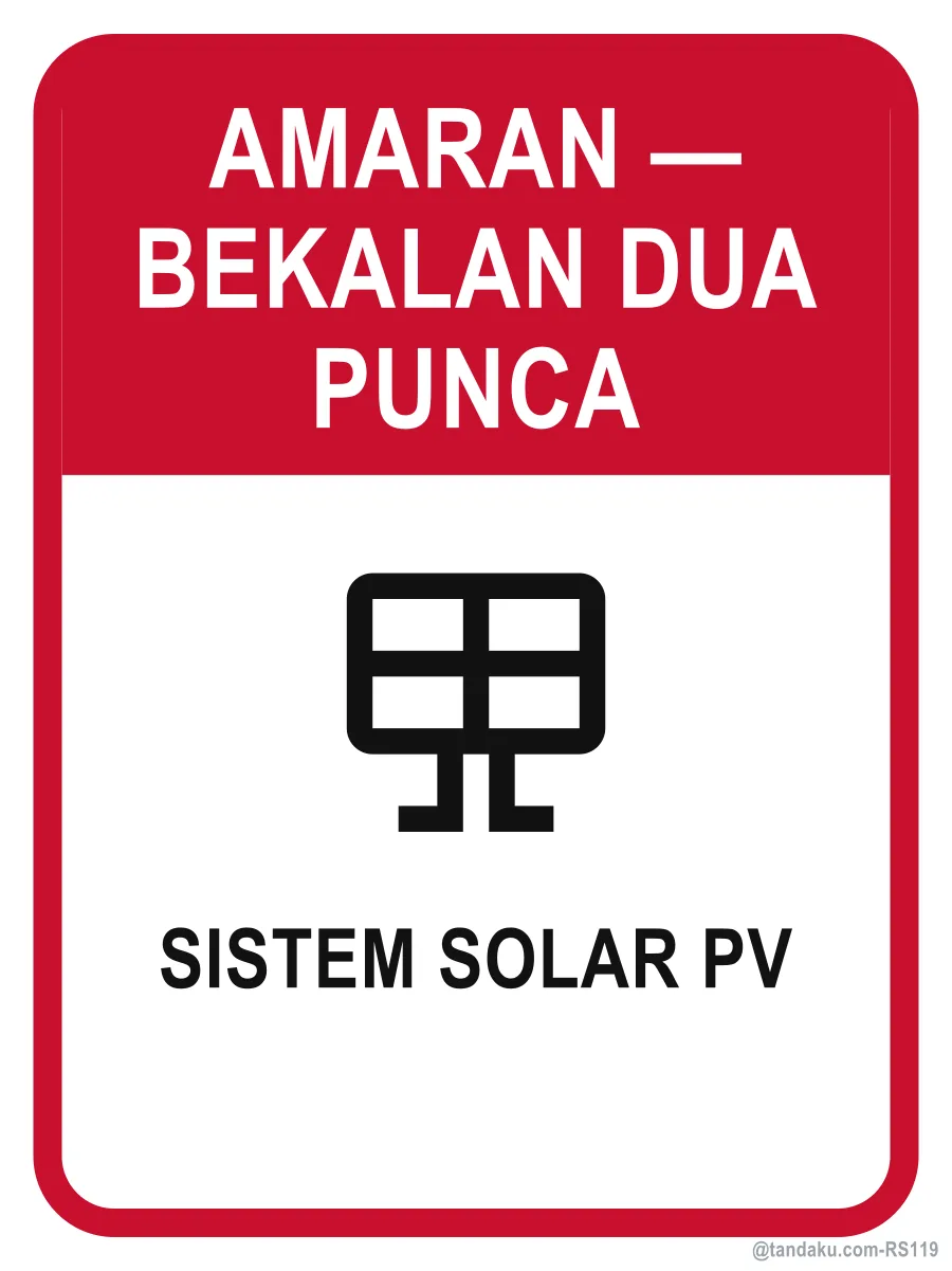 WARNING — DUAL SUPPLY — Bahasa Malaysia