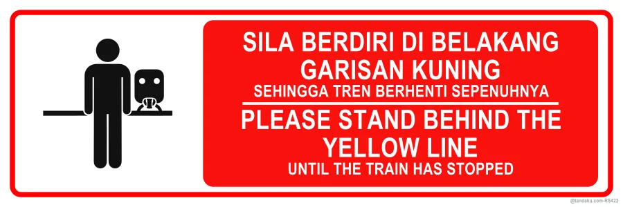 PLEASE STAND BEHIND THE YELLOW LINE — BM + EN