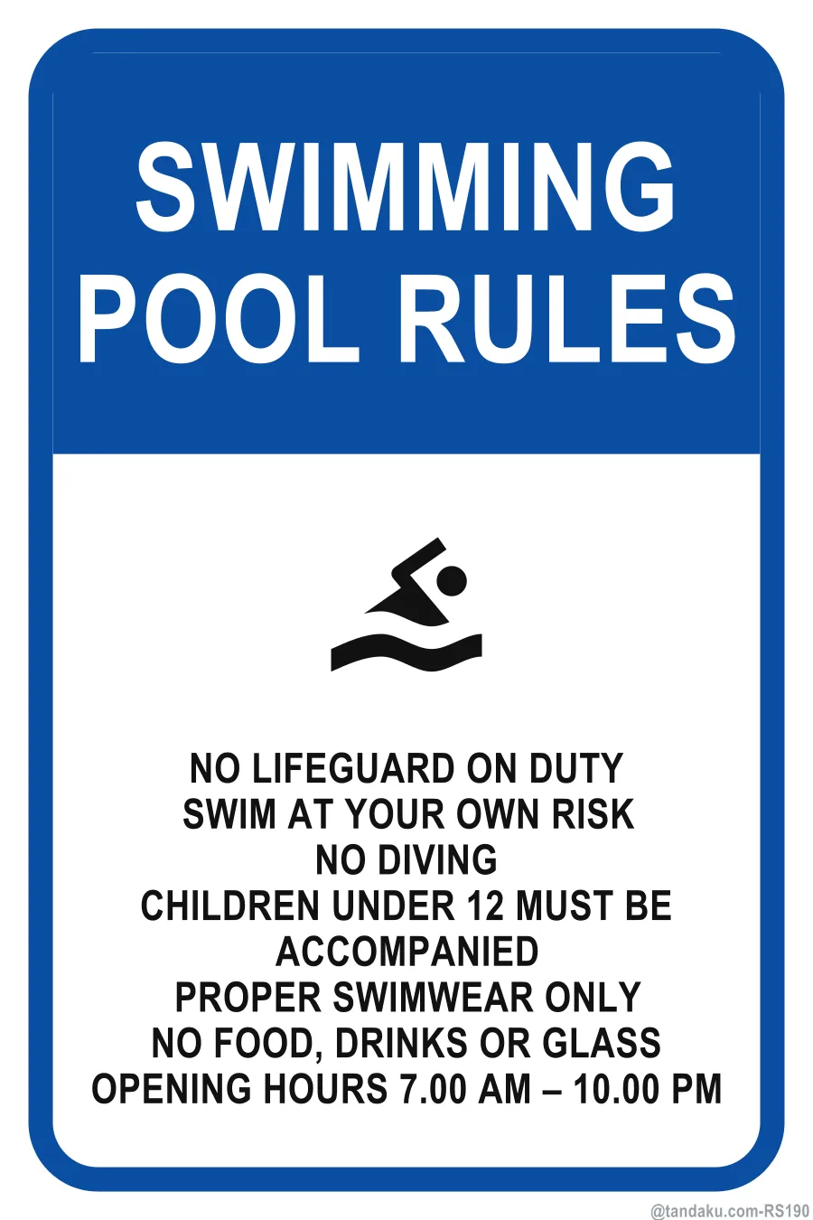 SWIMMING POOL RULES — English