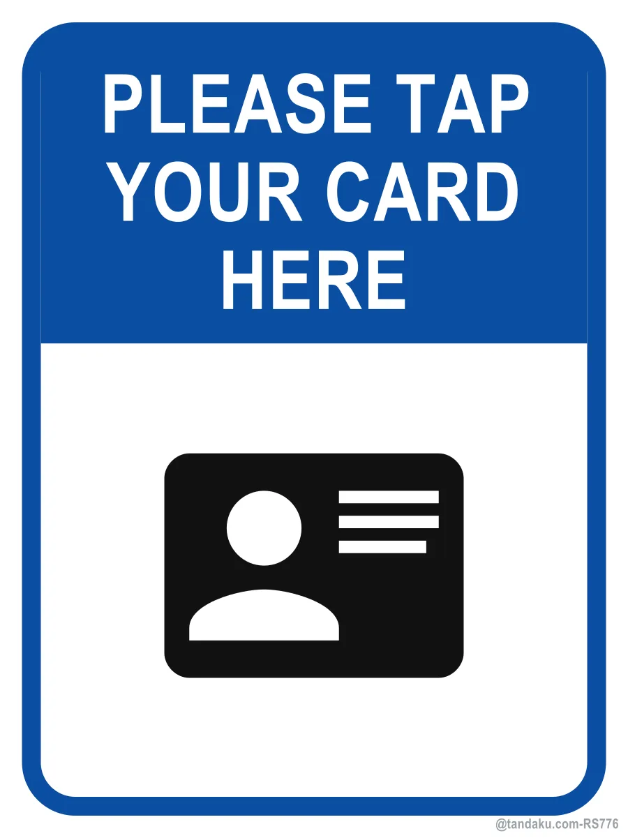 PLEASE TAP YOUR CARD HERE — English