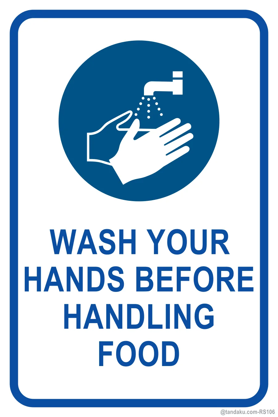 WASH YOUR HANDS BEFORE HANDLING FOOD — English