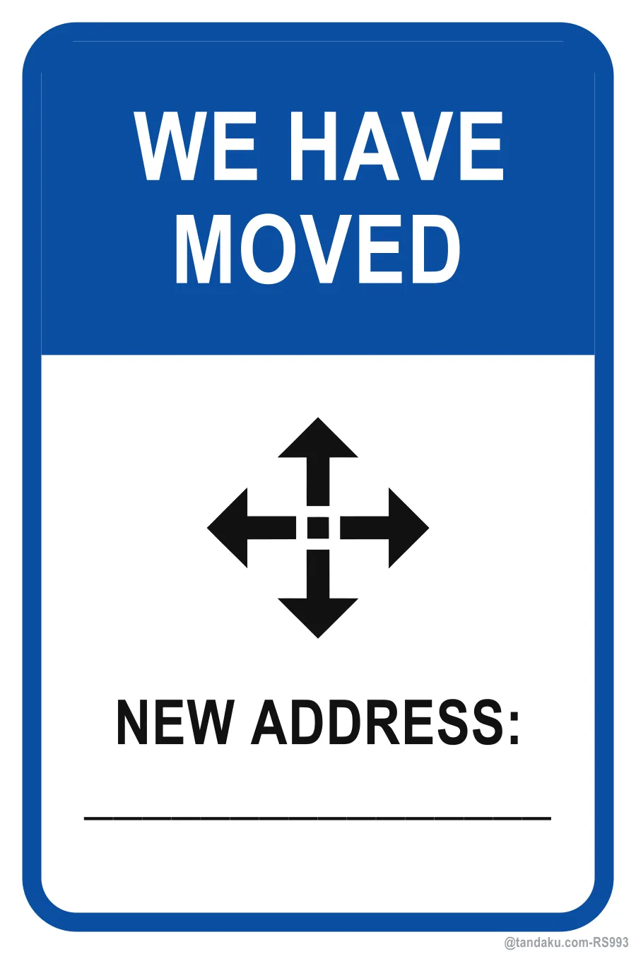 WE HAVE MOVED — English