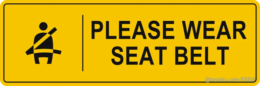PLEASE WEAR SEAT BELT — English