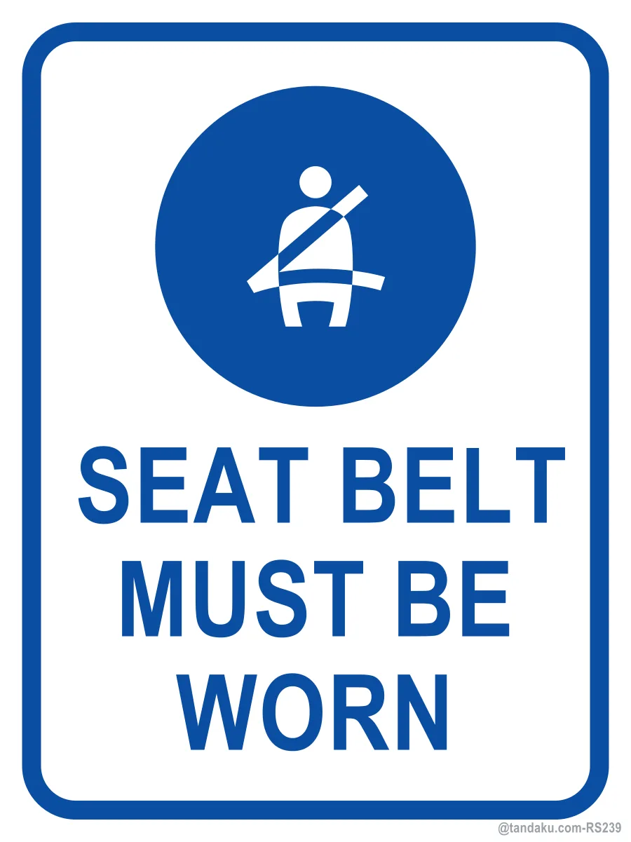SEAT BELT MUST BE WORN — English