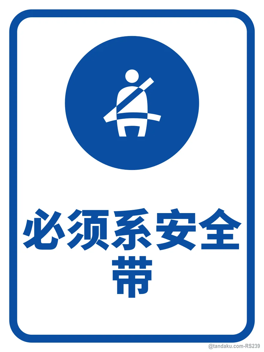 SEAT BELT MUST BE WORN — 中文
