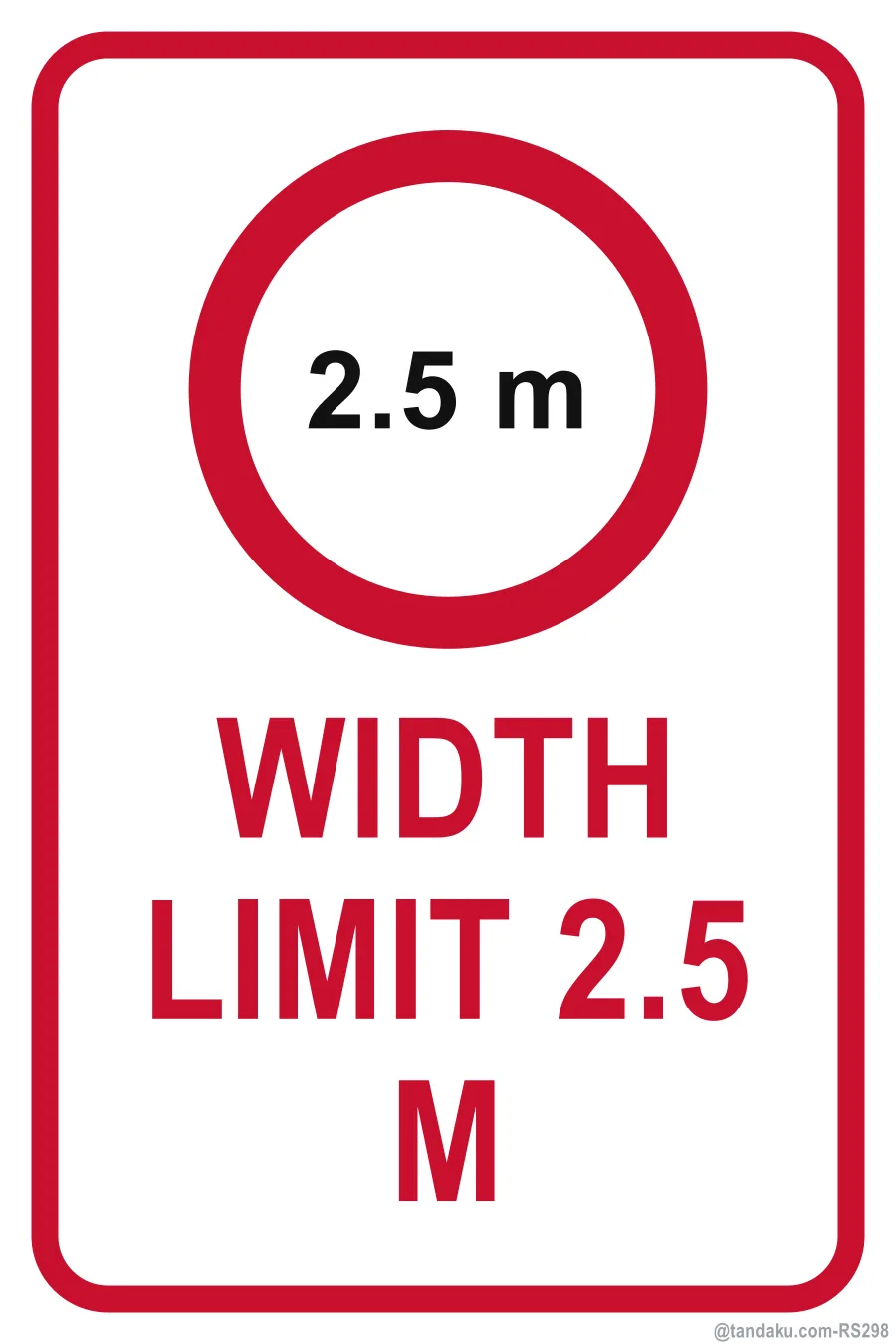 WIDTH LIMIT 2.5 M — English